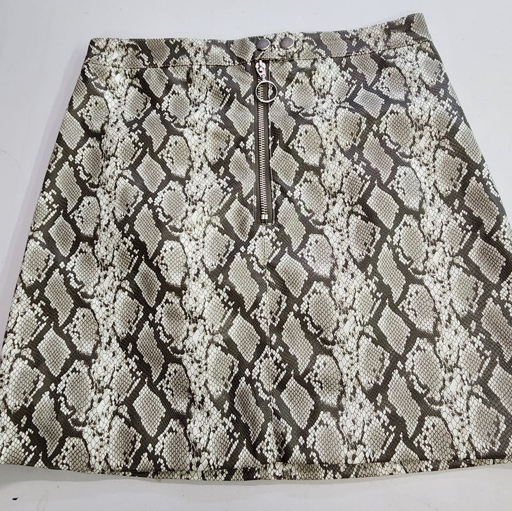 H&M snakeskin leather skirt